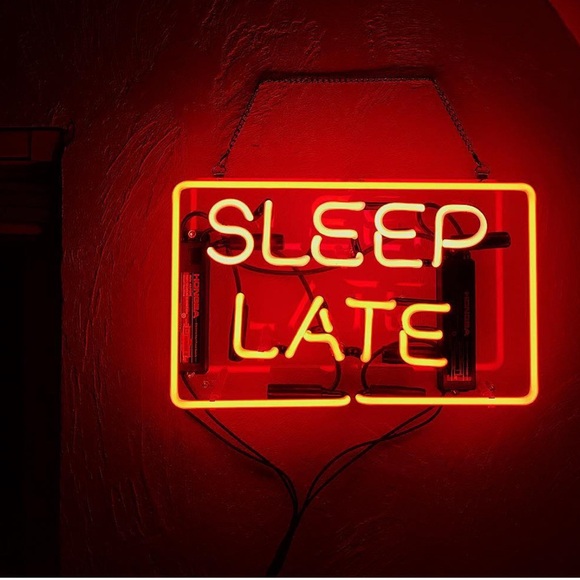 Neon sign - red, “Sleep Late” - Picture 1 of 2